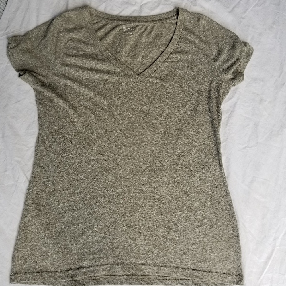 Heathered gray v neck tee